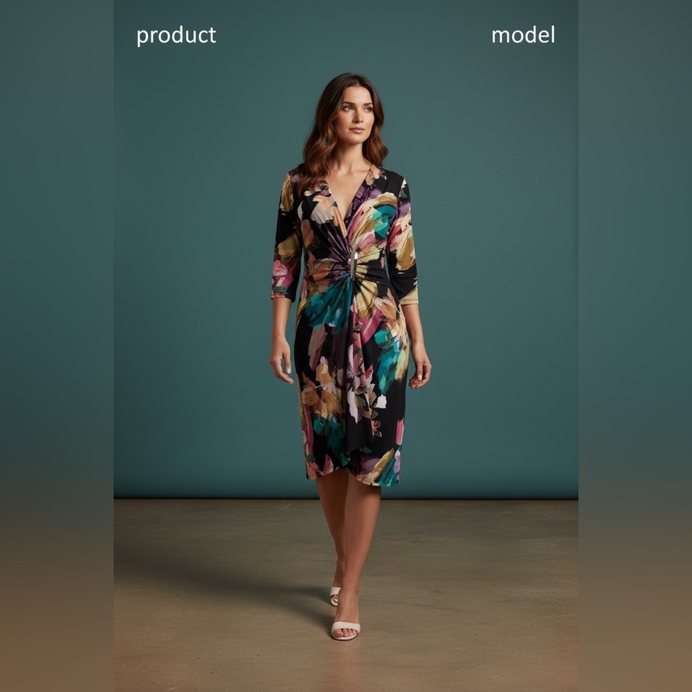 Multicolor Abstract Print Dress